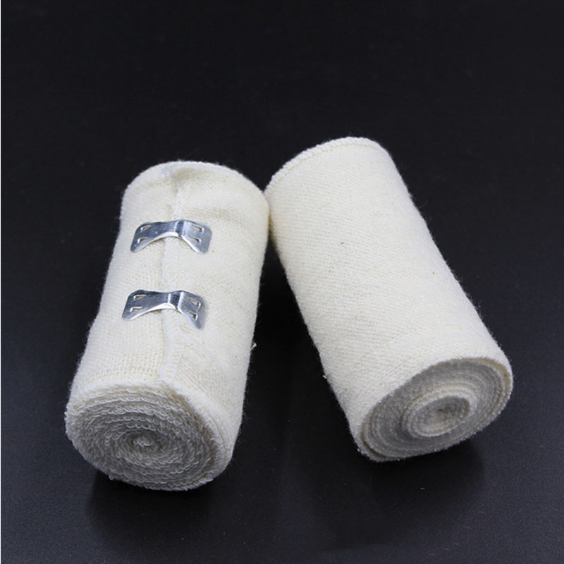 Vendajes elásticos de algodón con clips, diseño cómodo con tacto suave, vendaje quirúrgico y cuidado de la salud deportiva