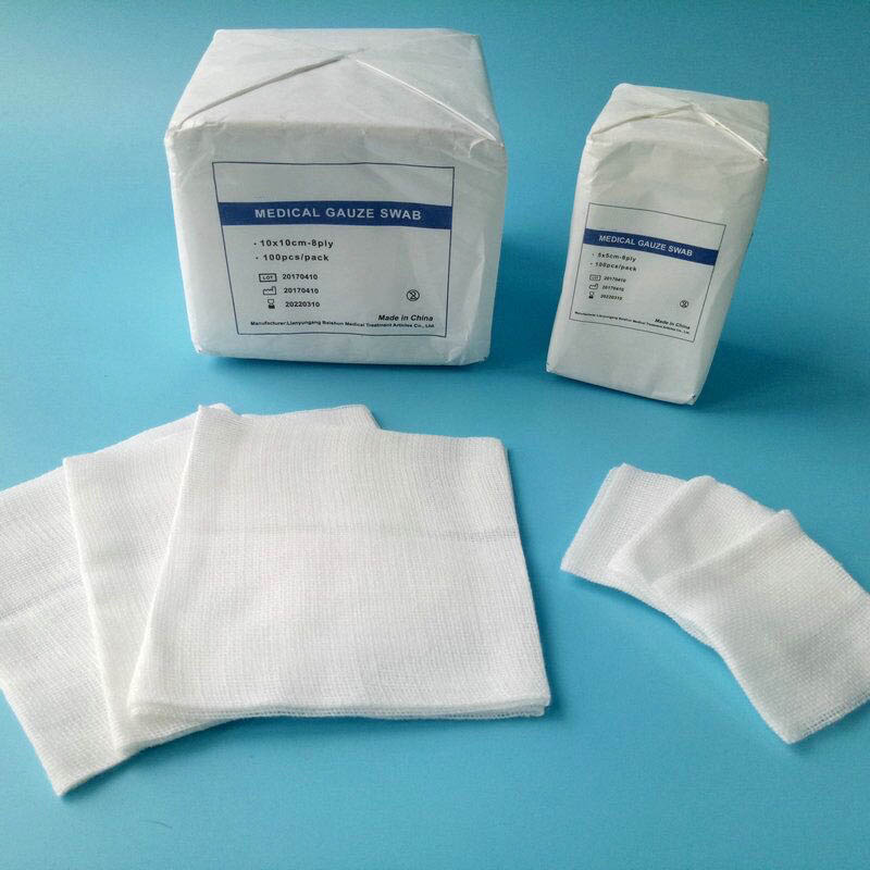 Coixinets de gasa mèdica estèrils per a apòsits de ferides, 100% cotó i molt absorbents, coixinets d'esponja de gasa per a la cura de ferides i kits de primers auxilis casolans