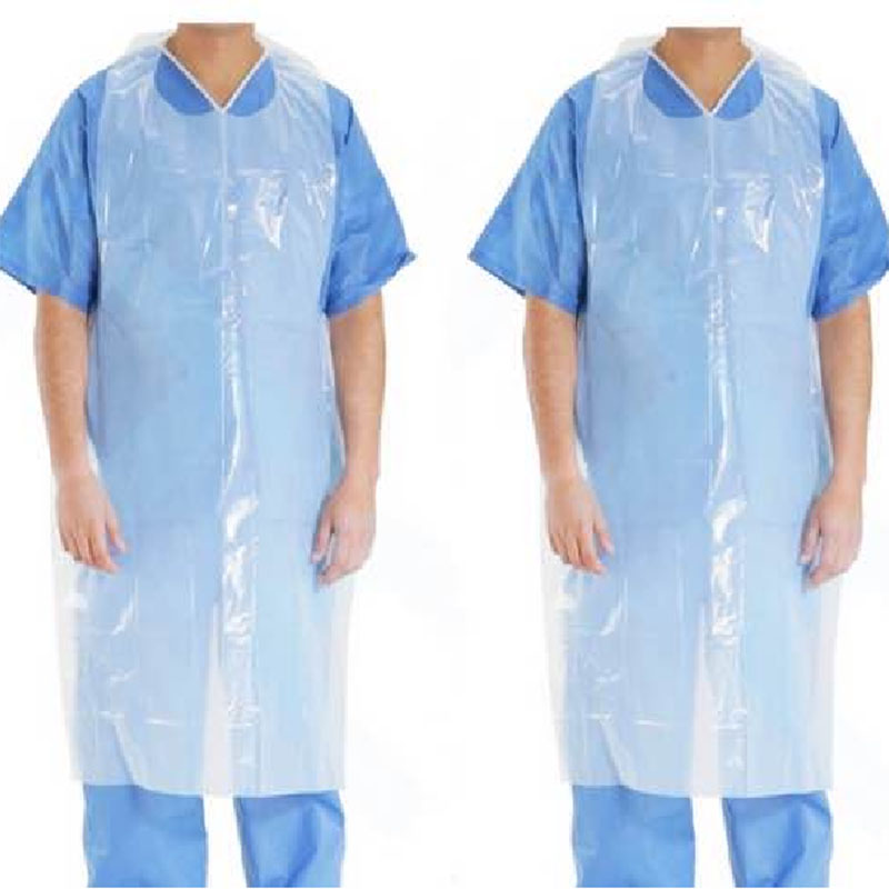 Plastic Disposable Aprons, Large White Disposable Aprons for Commercial or Hospital or Household Use, Waterproof Polyethylene